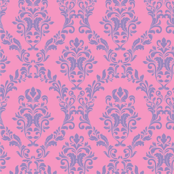 Custom Pink & Purple Damask Wallpaper & Surface Covering (Water Activated 24"x 24" Sample)