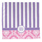 Pink & Purple Damask Washcloth - Front - No Soap