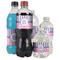 Pink & Purple Damask Water Bottle Label - Multiple Bottle Sizes