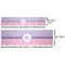 Pink & Purple Damask Water Bottle Labels w/ Dimensions
