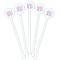 Pink & Purple Damask White Plastic 5.5" Stir Stick - Fan View