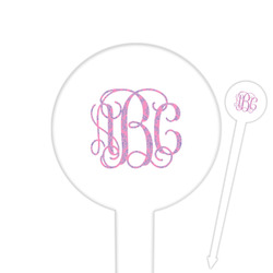 Pink & Purple Damask Round Plastic Food Picks (Personalized)