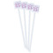 Pink & Purple Damask White Plastic Stir Stick - Double Sided - Square - Front