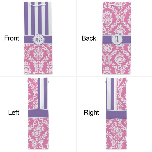 Pink & Purple Damask Wine Gift Bag - Gloss - Approval