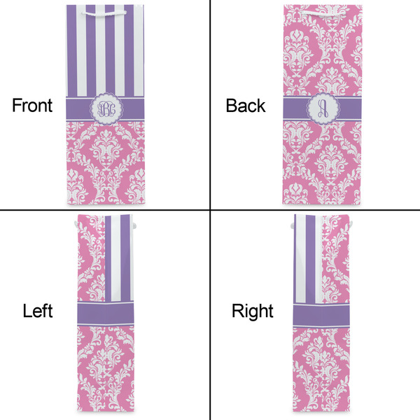 Pink & Purple Damask Wine Gift Bag - Matte - Approval