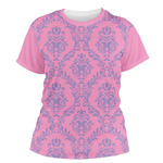 Pink & Purple Damask Women's Crew T-Shirt