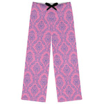 Pink & Purple Damask Womens Pajama Pants - 2XL