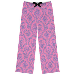Pink & Purple Damask Womens Pajama Pants - 2XL