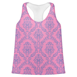 Pink & Purple Damask Womens Racerback Tank Top - 2X Large