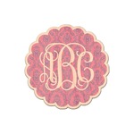 Pink & Purple Damask Genuine Maple or Cherry Wood Sticker (Personalized)