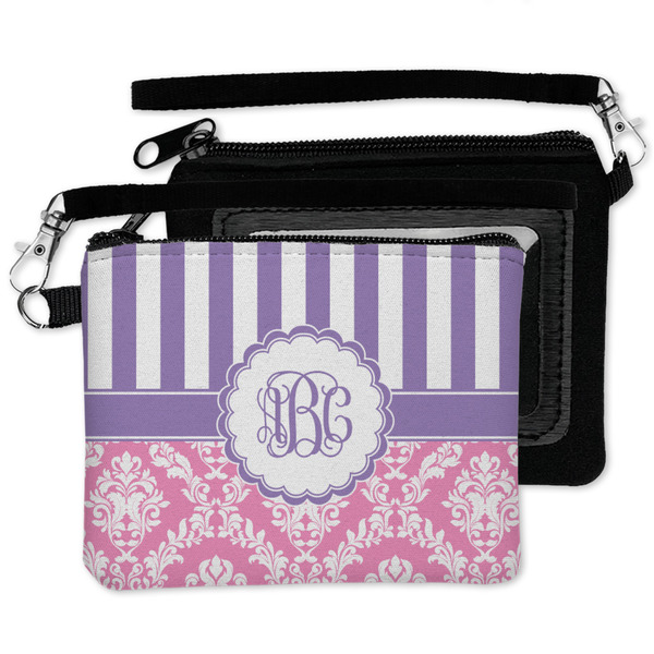 Pink & Purple Damask Wristlet ID Cases - MAIN