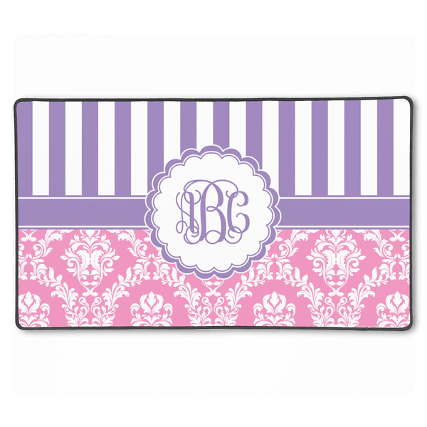 Custom Pink & Purple Damask XXL Gaming Mouse Pad - 24" x 14" (Personalized)