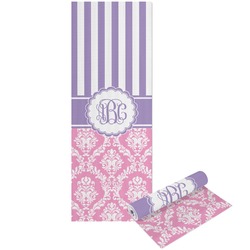 Pink & Purple Damask Yoga Mat - Printable Front and Back (Personalized)