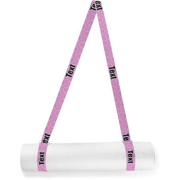 Custom Pink & Purple Damask Yoga Mat Strap (Personalized)