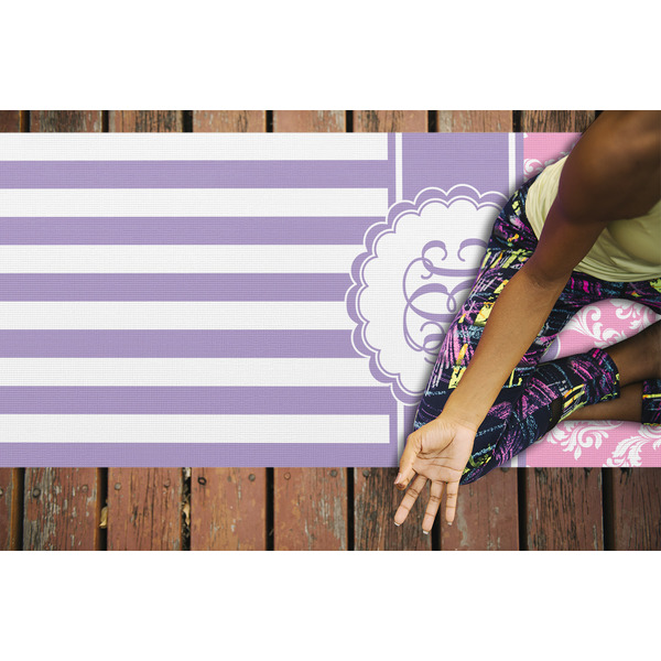 Pink & Purple Damask Yoga Mats - LIFESTYLE