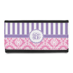 Pink & Purple Damask Leatherette Ladies Wallet (Personalized)
