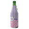Pink & Purple Damask Zipper Bottle Cooler - ANGLE (bottle)