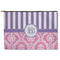 Pink & Purple Damask Zipper Pouch - Large - 12.5"x8.5" (Personalized)