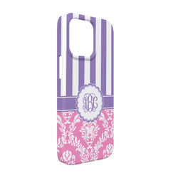 Pink & Purple Damask iPhone Case - Plastic - iPhone 13 (Personalized)