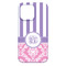 Pink & Purple Damask iPhone 13 Pro Max Case - Back