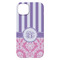 Pink & Purple Damask iPhone 14 Plus Case - Back