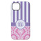 Pink & Purple Damask iPhone 14 Plus Tough Case - Back