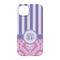 Pink & Purple Damask iPhone 14 Pro Case - Back