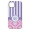 Pink & Purple Damask iPhone 14 Pro Max Tough Case - Back