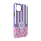 Pink & Purple Damask iPhone 14 Pro Tough Case - Angle