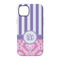 Pink & Purple Damask iPhone 14 Pro Tough Case - Back