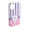 Pink & Purple Damask iPhone 15 Pro Case - Angle