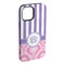 Pink & Purple Damask iPhone 15 Pro Max Tough Case - Angle