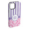 Pink & Purple Damask iPhone Case - Rubber Lined - iPhone 15 Pro Max (Personalized)