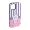 Pink & Purple Damask iPhone 15 Tough Case -  Angle
