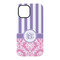 Pink & Purple Damask iPhone 15 Tough Case - Back