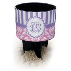 Pink & Purple Damask Black Beach Spiker Drink Holder (Personalized)