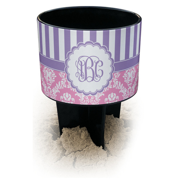 Pink & Purple Damask spiker_black_main