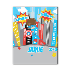 Superhero in the City Wood Print - 11x14 (Personalized)