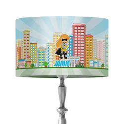 Superhero in the City 12" Drum Lamp Shade - Fabric (Personalized)