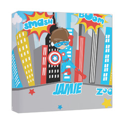 Superhero in the City Canvas Print - 12x12 (Personalized)