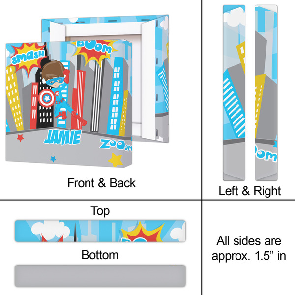 Superhero in the City 12x12 - Canvas Print - Approval