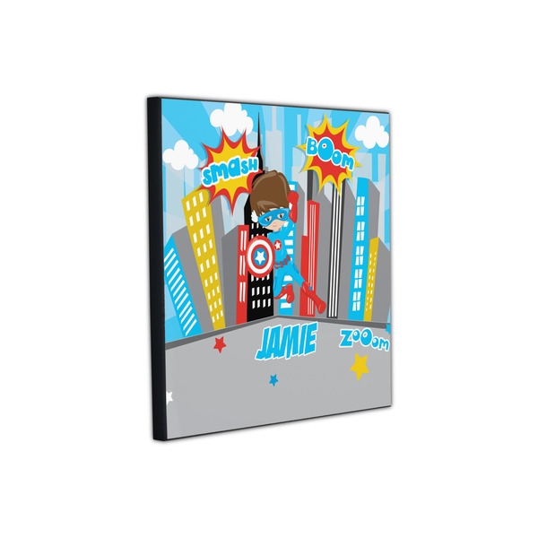 Superhero in the City 12x12 Wood Print - Angle View