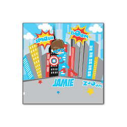 Superhero in the City Wood Print - 12x12 (Personalized)