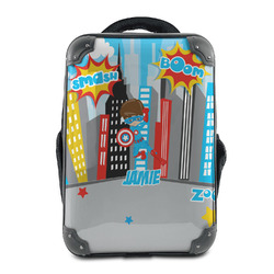 Superhero in the City 15" Hard Shell Backpack (Personalized)
