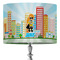 Superhero in the City 16" Drum Lampshade - ON STAND (Fabric)