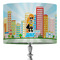 Superhero in the City 16" Drum Lamp Shade - Fabric (Personalized)