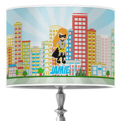 Superhero in the City 16" Drum Lamp Shade - Poly-film (Personalized)