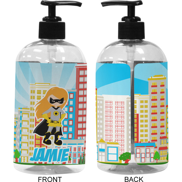 Superhero in the City 16 oz Plastic Liquid Dispenser (Approval)