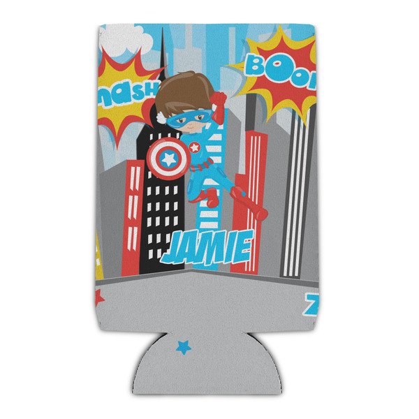 Custom Superhero in the City Can Cooler (Personalized)