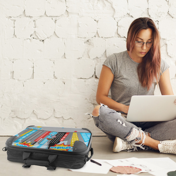 Superhero in the City 18" Laptop Briefcase - LIFESTYLE